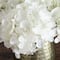 11" White Hydrangea Arrangement in Gold Metal Vase